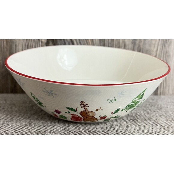 LENOX Holiday Inspirations & Illustrations Divided Angle Bowl Christmas Sleigh - Picture 3 of 7
